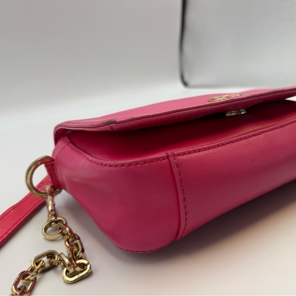Tory Burch Robinson mini chain-strap bag in bright pink saffiano leather - Picture 4 of 9